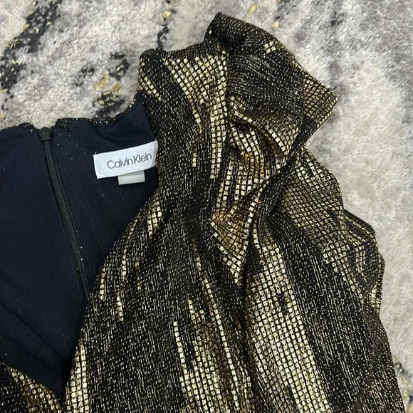 Brand new, black and gold belted Calvin Klein dress - Picture 3 of 3